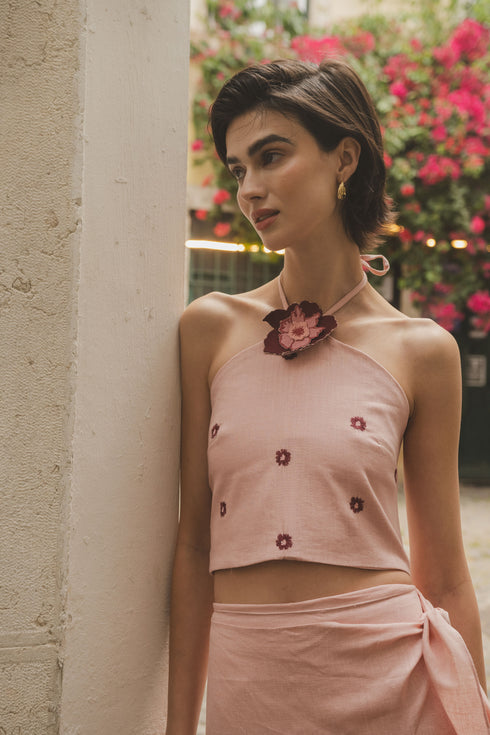 Top Halter Inamorata Cherry Blush